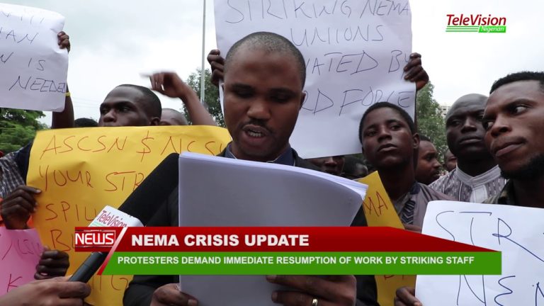 NEMA: Protesters Demand Immediate Resumption Of Work By Striking Staff