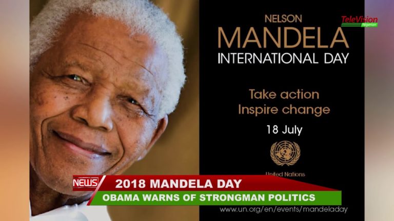 OBAMA WARNS OF STRONGMAN POLITICS AT MANDELA DAY