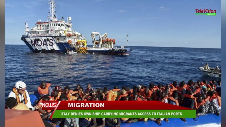 ITALY DENIES OWN SHIP CARRYING MIGRANTS ACCESS TO ITALIAN PORTS