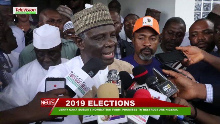 JERRY GANA SUBMITS NOMINATION FORM, PROMISES TO RESTRUCTURE NIGERIA