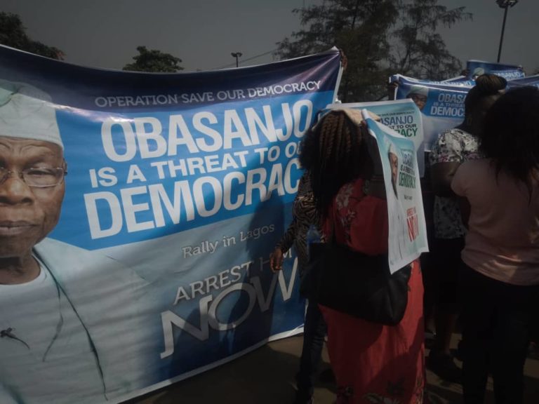 Protest rocks Lagos over Obasanjo’s alleged plan to install interim govt