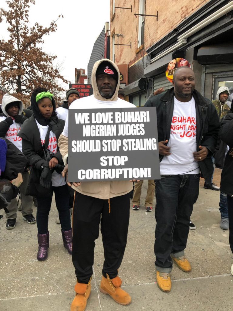 CJN: Nigerians Storm Streets of Nee York , Urge United States, United Nations to Back Buhari