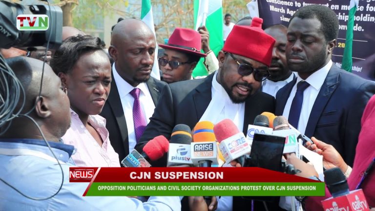 OPPOSITION POLITICIANS AND CIVIL SOCIETY ORGANIZATIONS PROTEST OVER CJN SUSPENSION