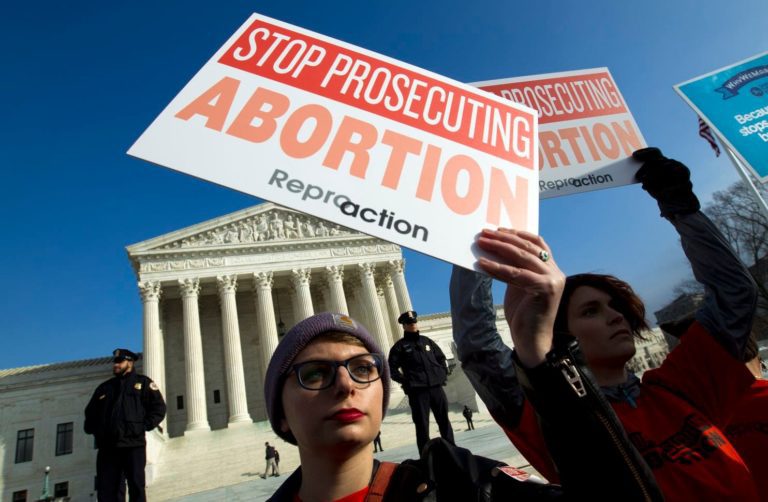 ABORTION-RIGHTS ACTIVISTS PROTEST NEW BAN AT SUPREME COURT