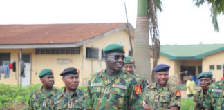 Gen Buratai Inspecting projects at the Ikeja cantonment in Lagos