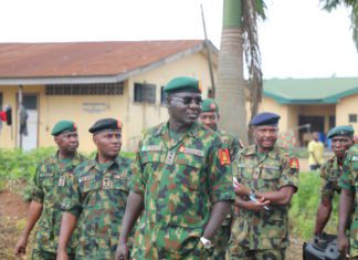 Gen Buratai Inspecting projects at the Ikeja cantonment in Lagos