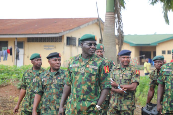 Gen Buratai Inspecting projects at the Ikeja cantonment in Lagos