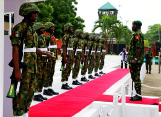 Gen Buratai inspecting a guard of honour