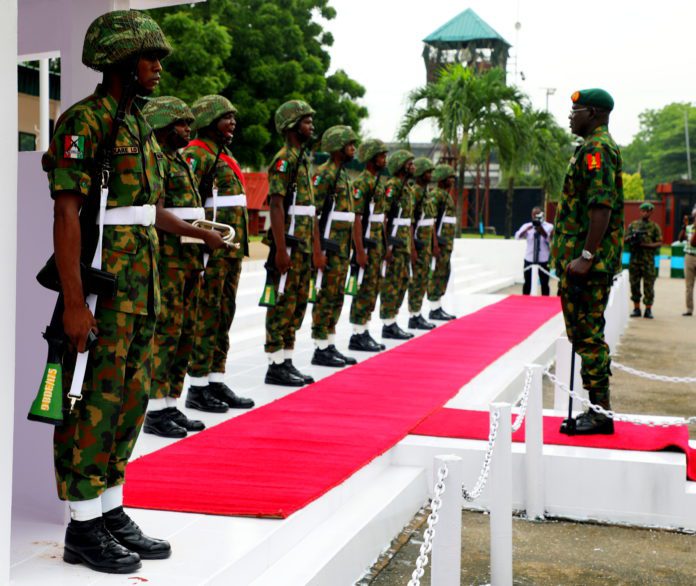 Gen Buratai inspecting a guard of honour