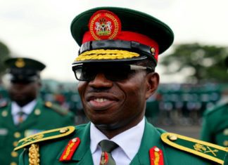 Gen Adeosun shortly after receiving the COAS commendation award at the 2019 Army Day Celebration in Lagos. Photo credit: Lawrence Audu www.tvn.news