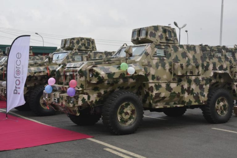 Nigerian Army unveils mine resistant anti ambush vehicles