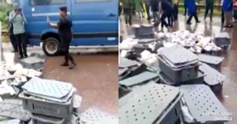 Cash litters street as bullion van collides with tanker