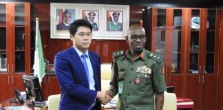 Lt General Adeosun with Eric Zhang