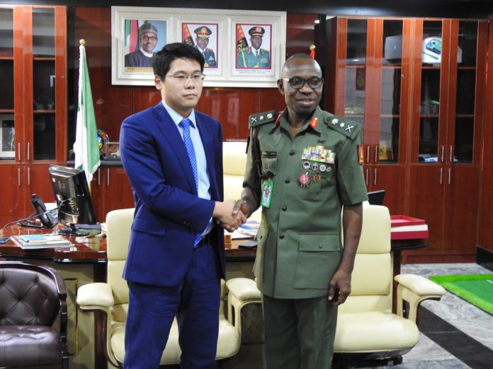 Lt General Adeosun with Eric Zhang