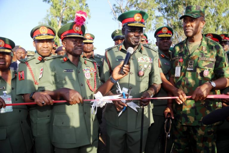 (PHOTOS): Buratai inspects ongoing projects, commissions completed ones in Jaji Military Cantonment