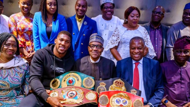 Reactions trail Anthony Joshua’s meeting with Buhari in UK