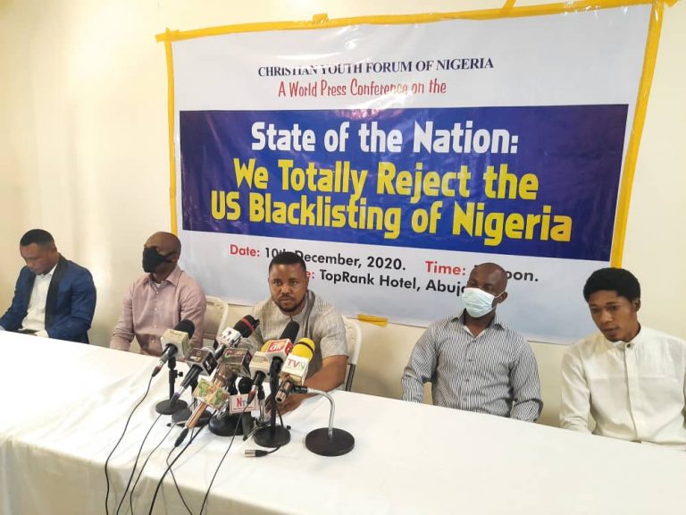 Blacklist: Christian Youths reject US position on Nigeria over religious intolerance