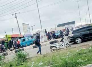 Heavily armed security operatives on Saturday took on the Yoruba Nation Mega Rally place