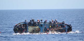 boat conveying about 100 people including women and kids capsized midway