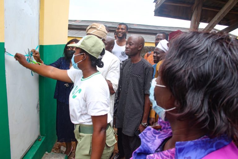 Corps member donates toilet facility to Army Day Secondary School