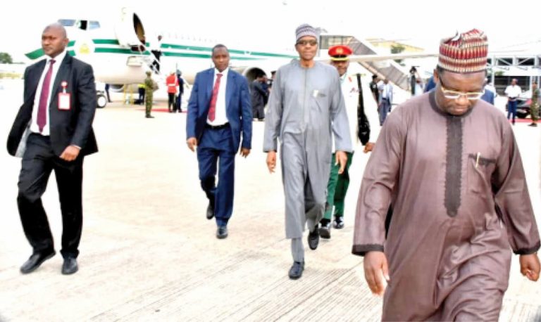 Buhari arrives in Paris for the Peace Forum
