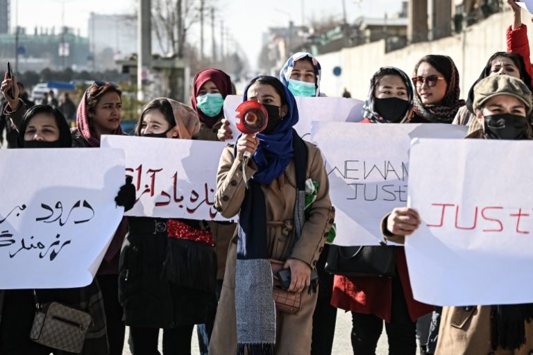 Afghan women demand rights and protest alleged Taliban killings