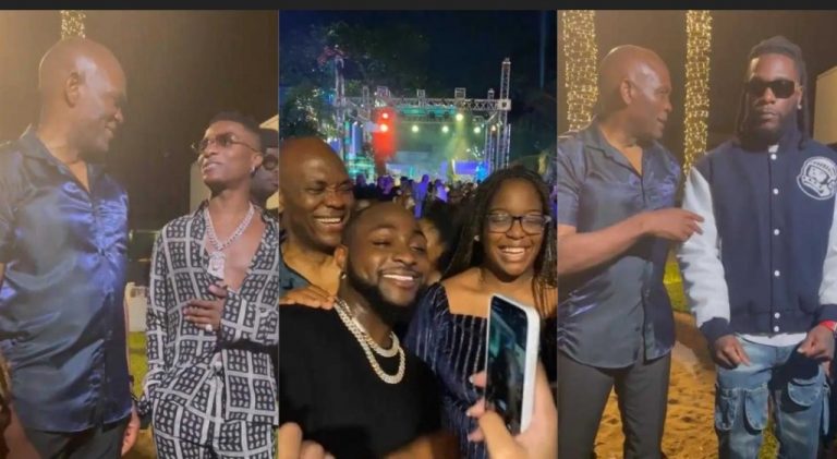 Tony Elumelu invited Nigeria’s three Afrobeat singers, Wizkid, Davido, Burna Boy, to his Christmas party