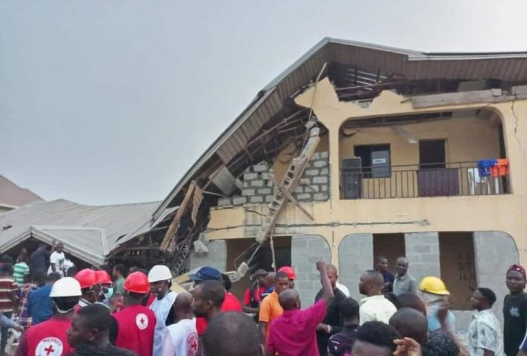 10 dead, many trapped As a church building collapses in Delta