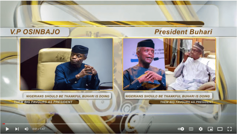 Nigerians should be thankful that Buhari is doing them big favors as President. Yemi OSinbajo (Video)