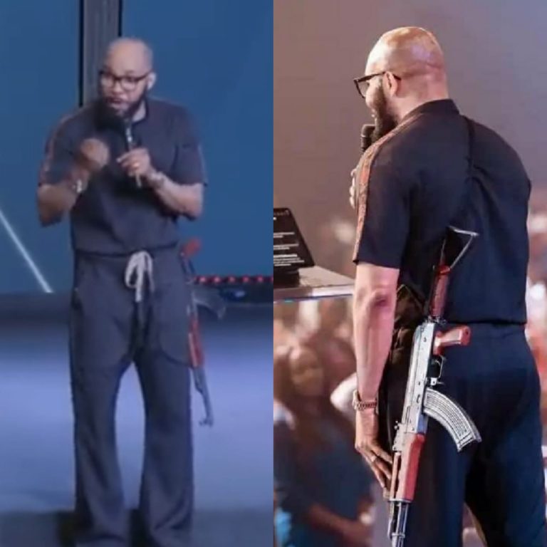 Terrorist: APC chieftain reacts as Abuja pastor storms church with AK-47 rifle
