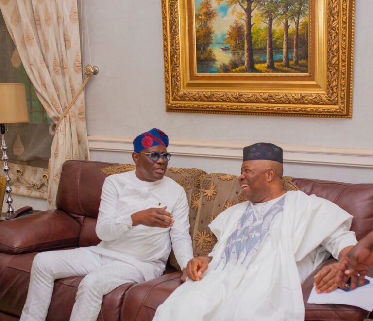 Senator Akpabio, His Senate Team Meet with Governor Wike [PHOTOS]