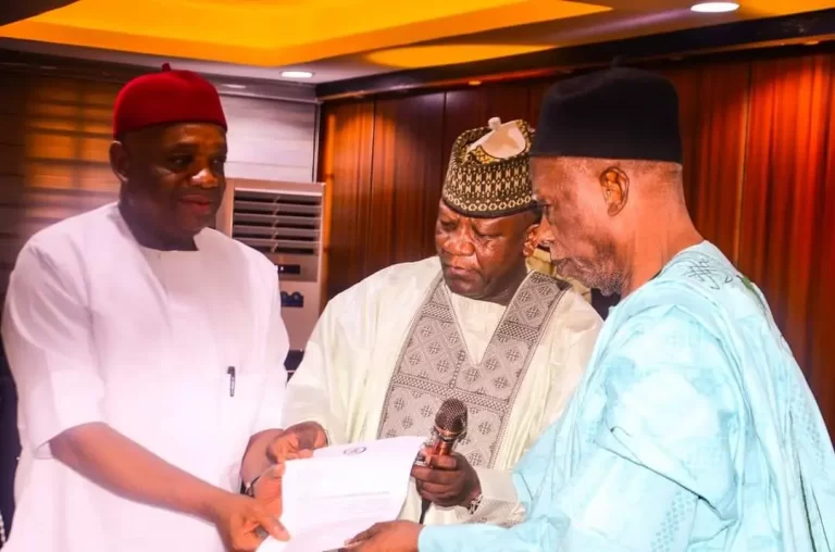 Senate presidency: Adamu tells Orji Kalu, Yari to hold their fire as they hand him letter of grievance to him