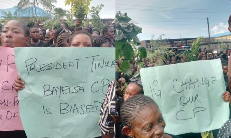 Bayelsa election: Dozens of protesters demand removal of state police commissioner