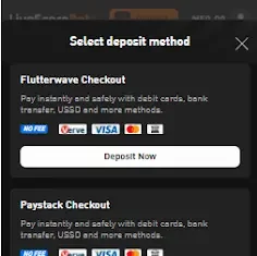 select deposit methods