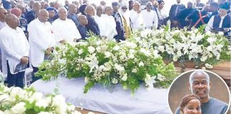 Eulogies as Akpabio, govs, others bid Wigwe, wife, son farewell