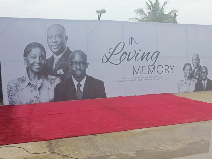 JUST IN: Wigwe, wife, son’s corpses arrive as Dangote, Fubara, others present