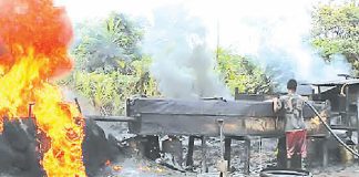 NAF destroys illegal refineries in Rivers