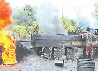 NAF destroys illegal refineries in Rivers