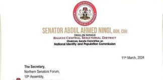 Ningi resigns as northern senators forum chairman