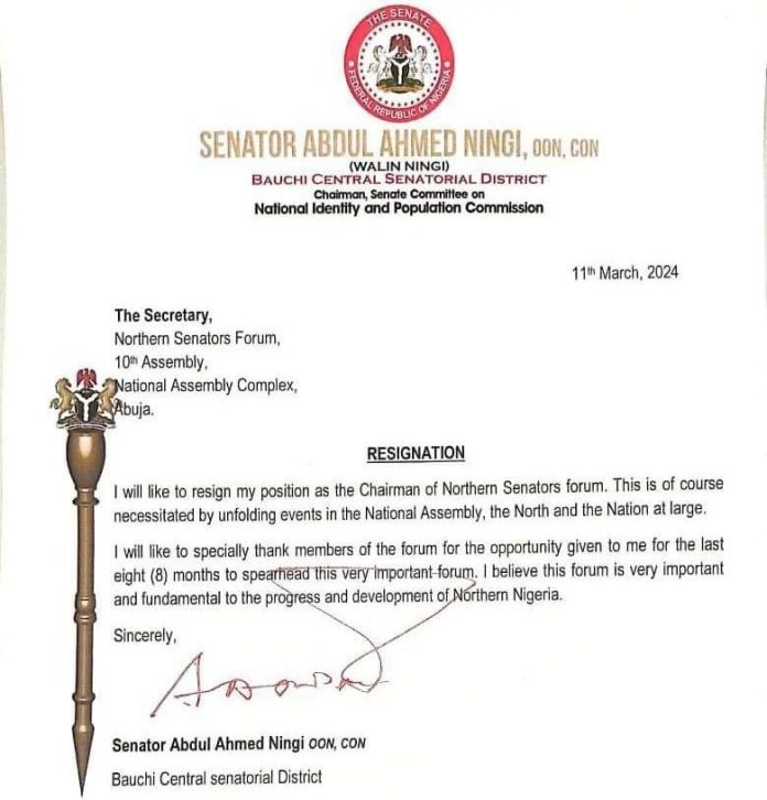 Ningi resigns as northern senators forum chairman