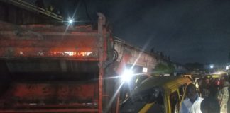 Refuse compactor falls off Lagos bridge, kills tricycle rider