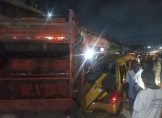 Refuse compactor falls off Lagos bridge, kills tricycle rider