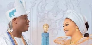 VIDEO: Ooni of Ife, third wife unveil names of newborn twins