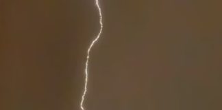 Viral video captures moment lightning strikes plane mid-flight