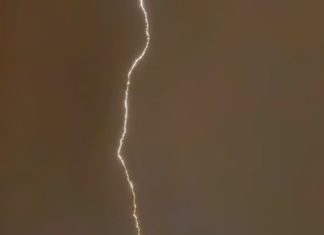 Viral video captures moment lightning strikes plane mid-flight