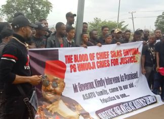 Youths protest killing of Anambra community leader