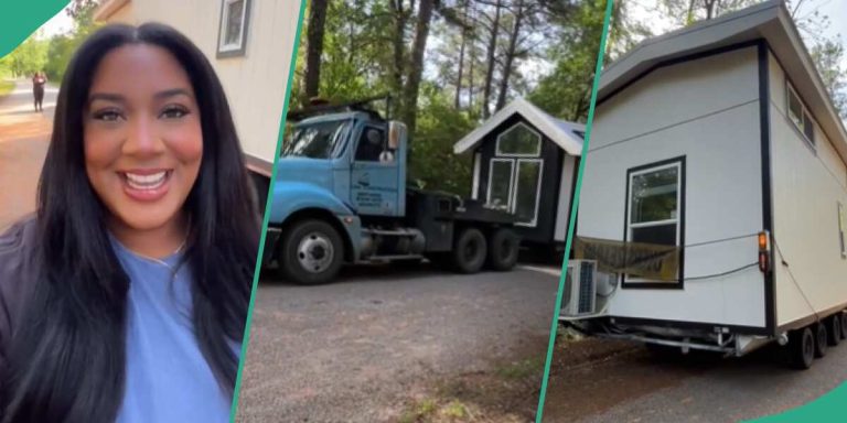 “With Sales Tax”: Woman Buys Tiny House for N121.4m, Truck Delivers Mobile Home to her Land