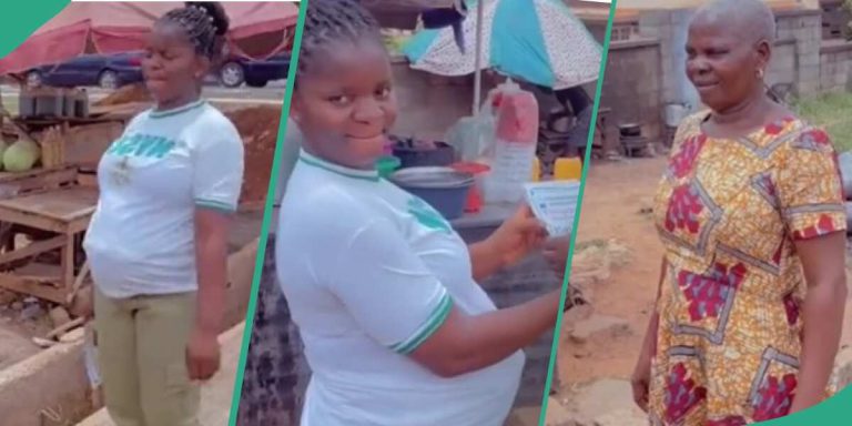 Pregnant Lady Corper Salutes Her Plantain Selling Mother Who Helped Her Through Her Education