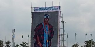 World largest canvass painting portrait of Tinubu unveiled