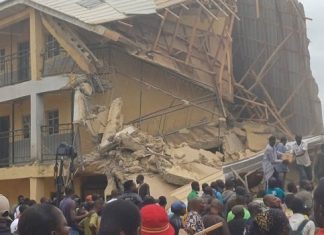 200 students trapped in collapsed school building